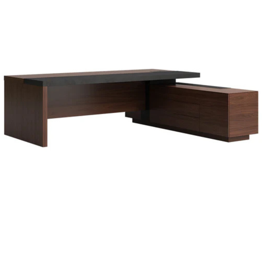 Camelot Executive Office Desk with Side Rack (Right Handed)